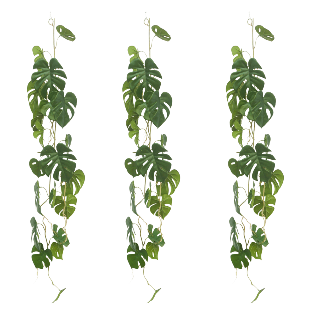 Drie kunstmatige Monstera slingers van 120 cm