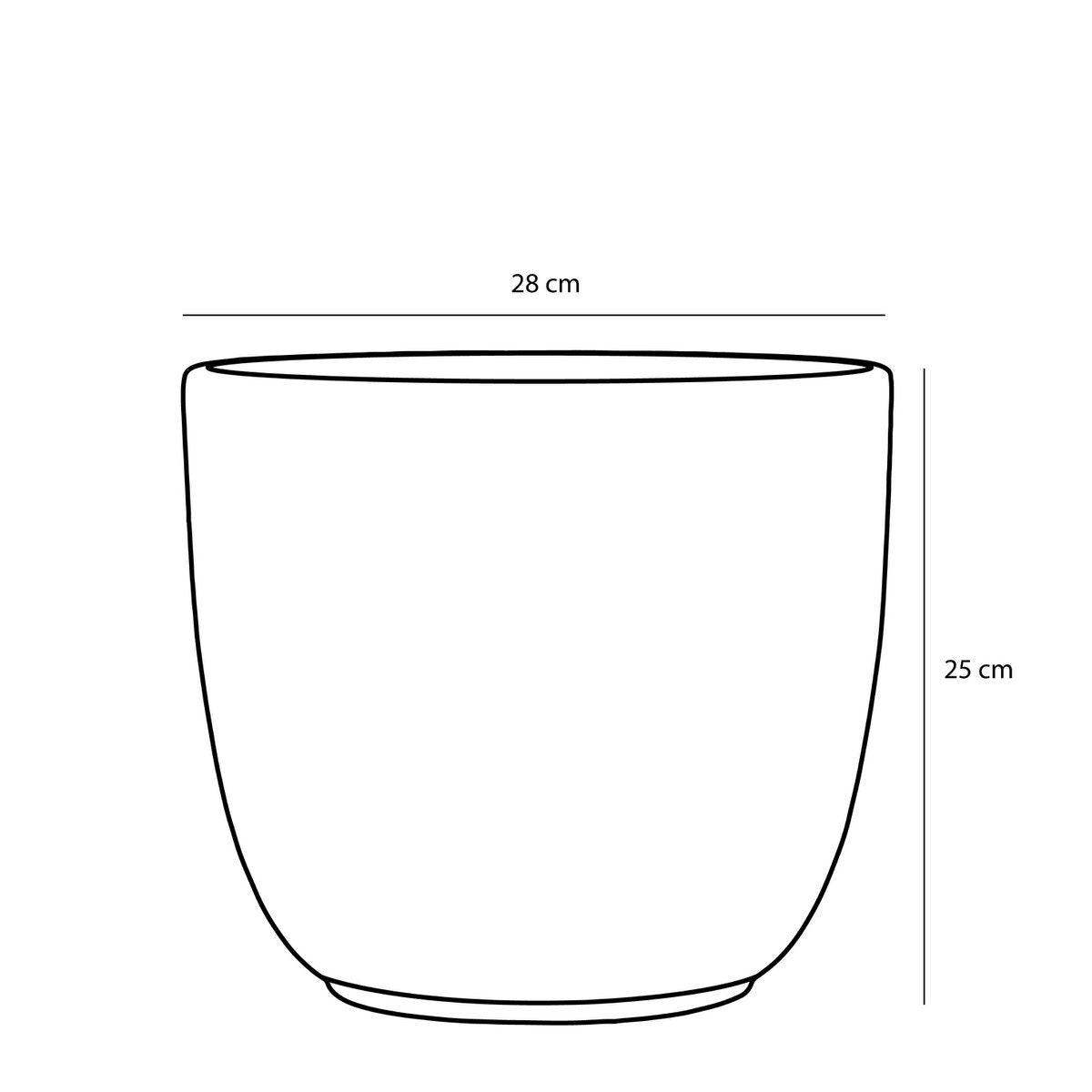 Tusca Bloempot - H25 x Ø28 cm - Zwart