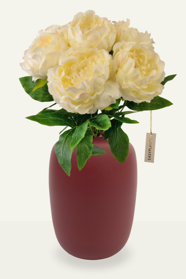 Kunstboeket Peony White 39 cm