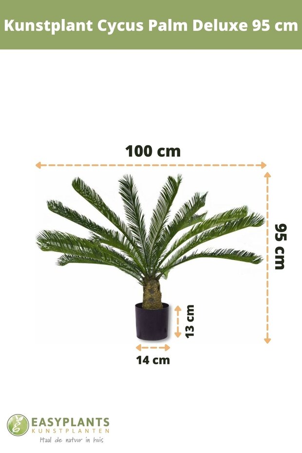 Kunstplant  Cycus Palm Deluxe 95 cm