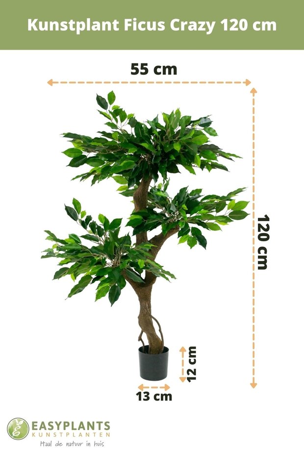 Kunstplant Ficus Crazy 120 cm