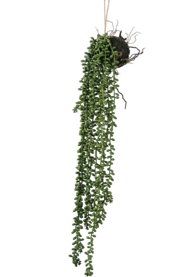 Kunst hangplant Senecio bal 58 cm