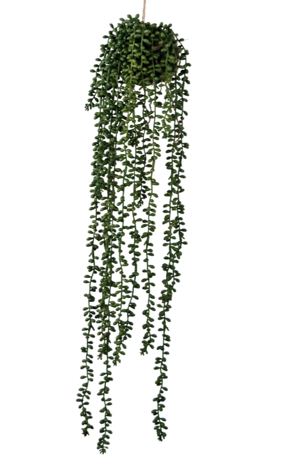 Kunst hangplant Senecio bal 71 cm