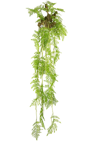 Kunst hangplant met dubbelzijdige varenbladeren