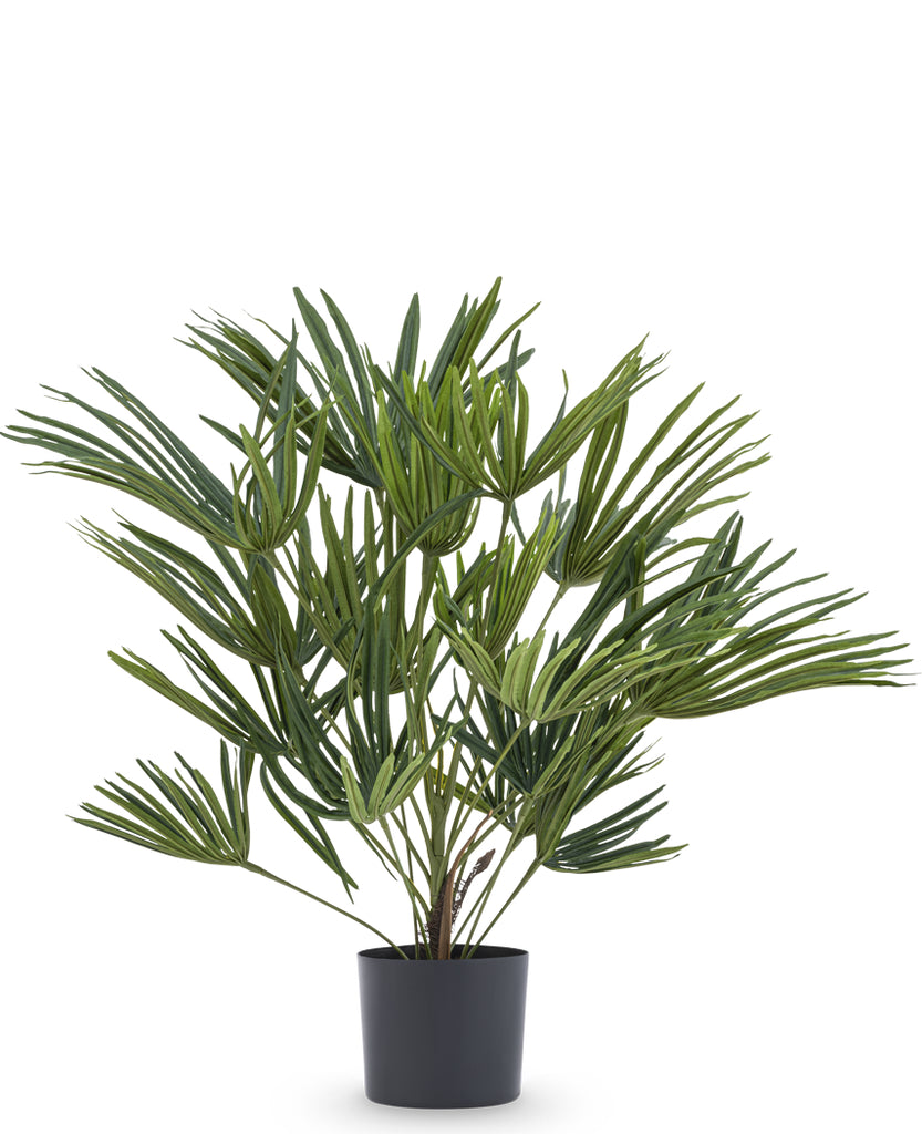 Kunstplant met grote palmbladeren in pot