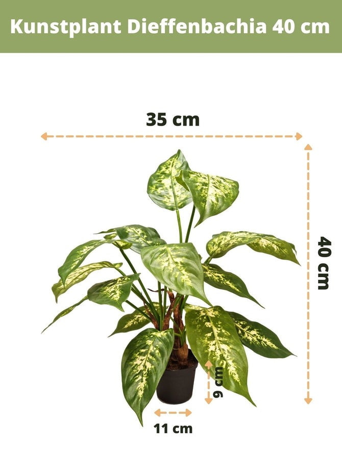 Kunstmatige plant met grote groene bladeren