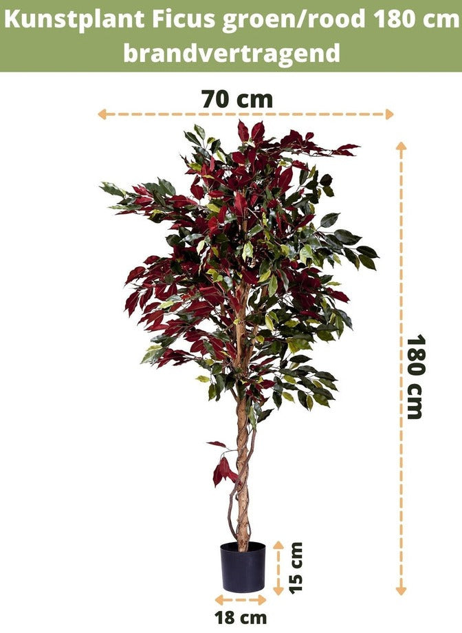 Brandvertragende kunstige ficus boom in levensechte uitvoering