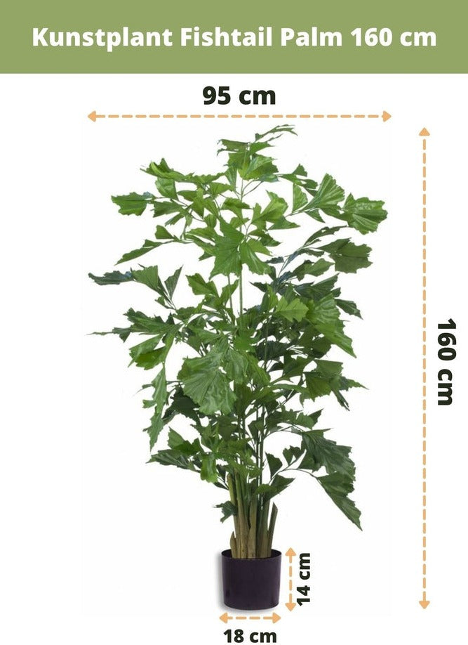 Kunstzijden Fishtail Palm van 160 centimeter