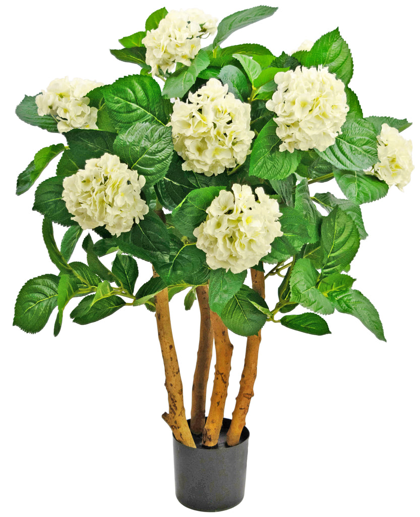 Kunstmatige hortensia plant in sneeuwwit