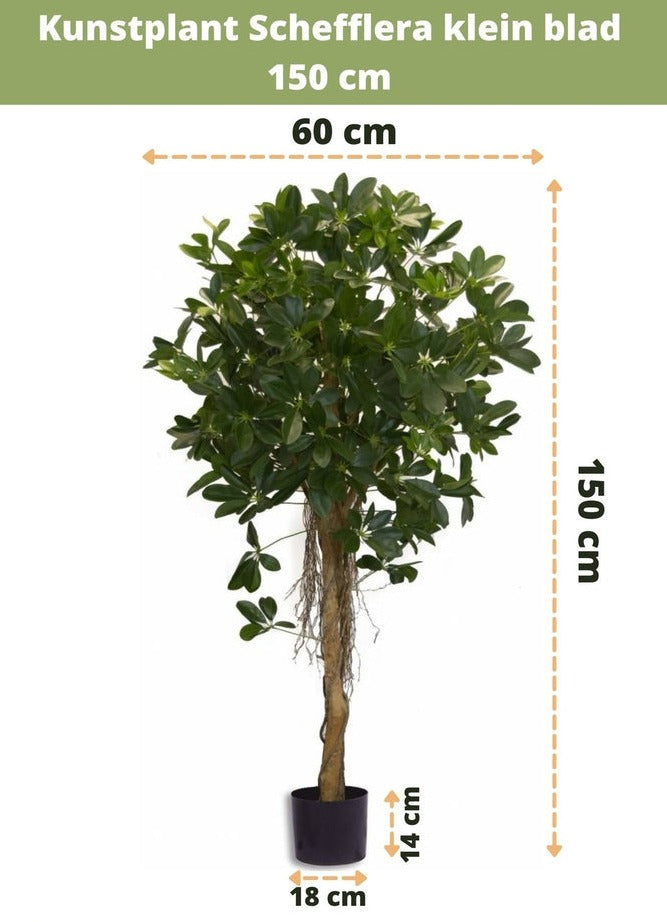 Realistische schefflera kunstplant van 150 cm