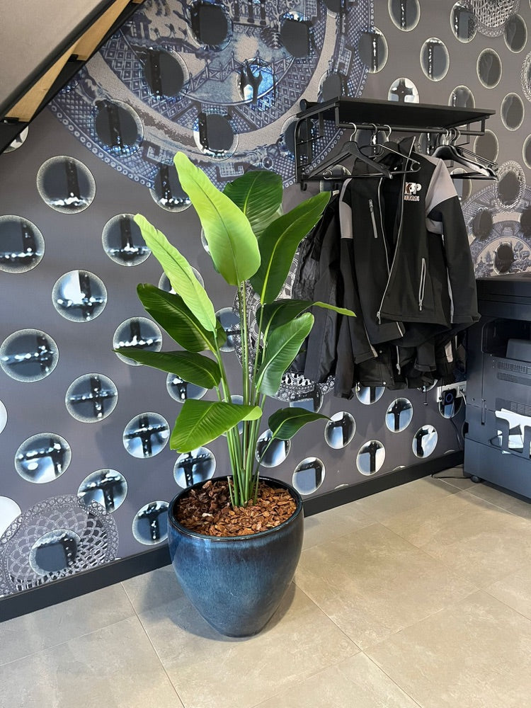 Strelitzia kunstplant in kantoor